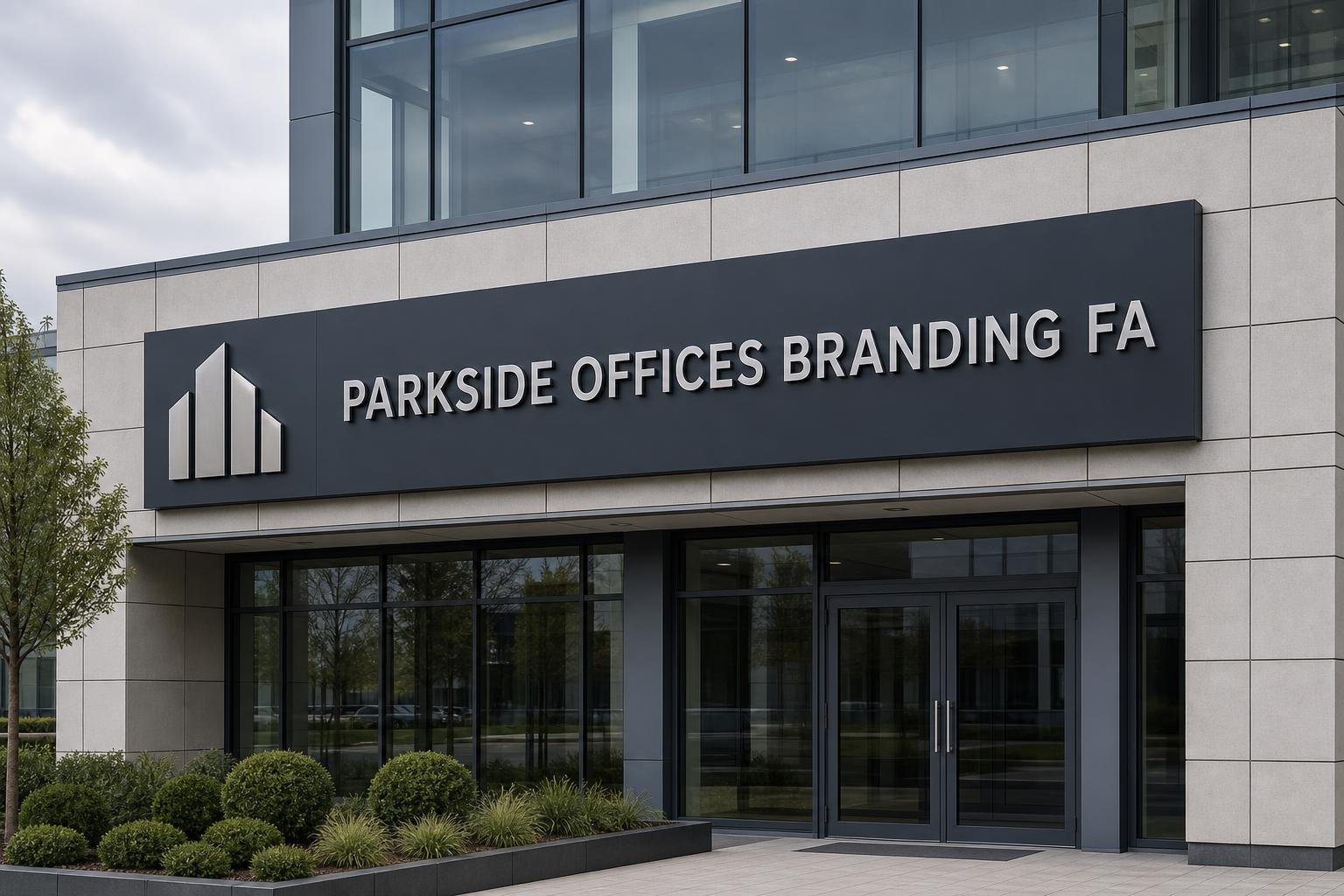 Coordinated building branding signage on commercial property exterior for sign projects in Easley, SC