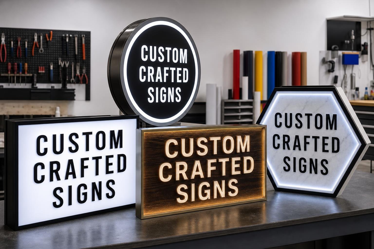 Custom-designed lightbox sign with branded graphics for Greebsboro, Greensboro, NC business for sign projects in High Point, NC