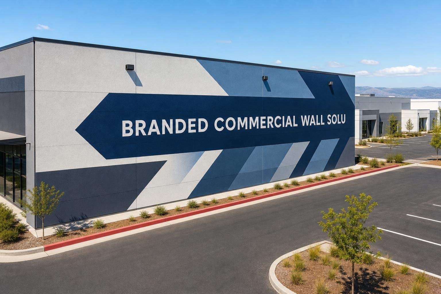 Branded wall mural coordinating with commercial signage in Greebsboro, Greensboro, NC for businesses in High Point, NC