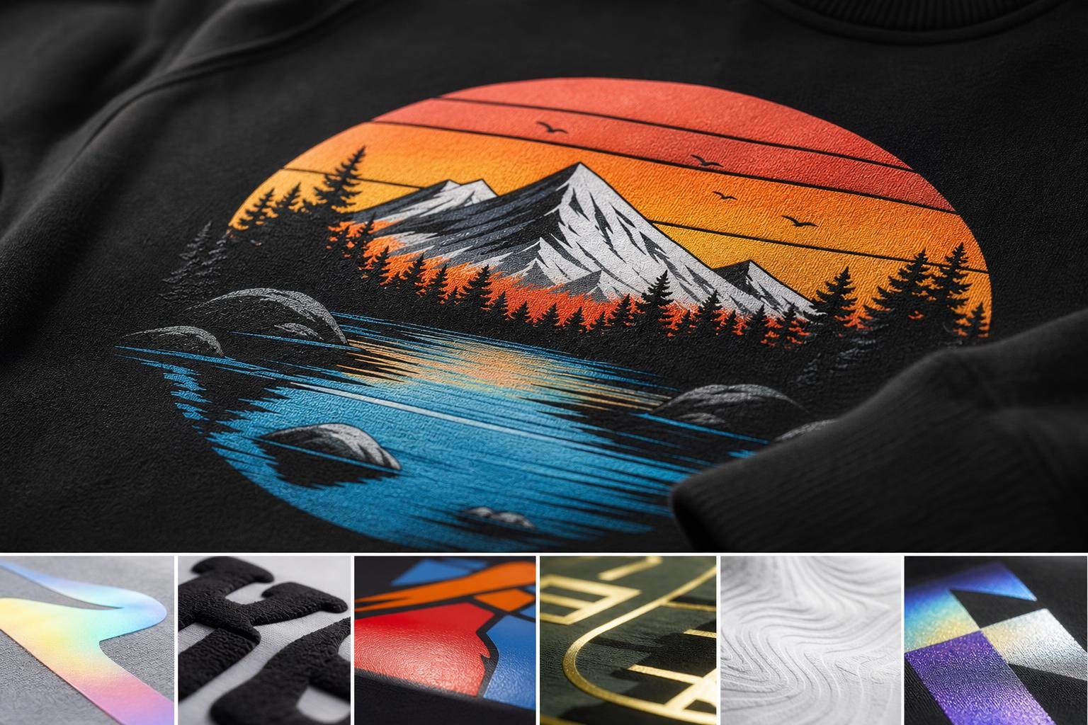 Examples of printing techniques applied to sweatshirts market for businesses in Clovis, NM
