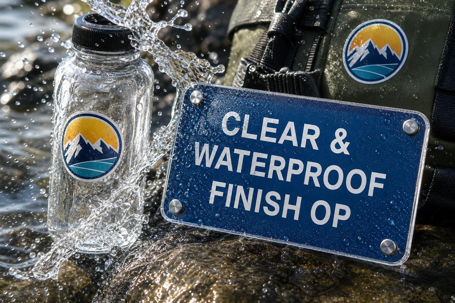Close-up of clear and waterproof finishes applied to stickers and labels , Tempe, AZ use for Apache, AZ businesses